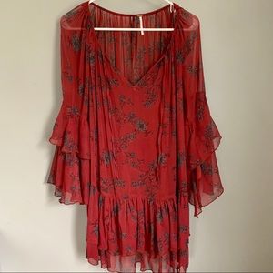 Free People Butterfly Sleeve Bohemian Dress